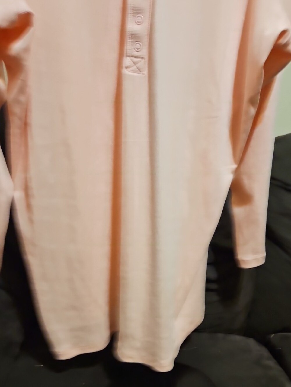 torrid Pale Pink Long Sleeve Snap Henley Top - Picture 3 of 6